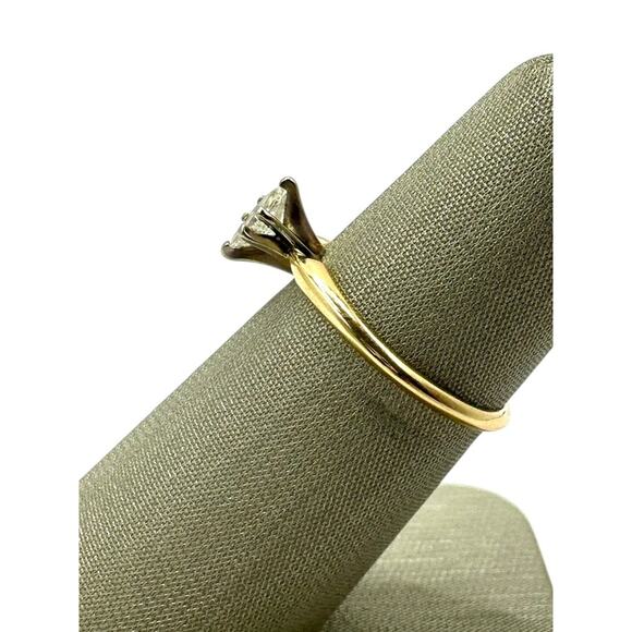 14K Yellow Gold .25cttw Marquise Diamond Solitaire Ring (16304) - Picture 7 of 7